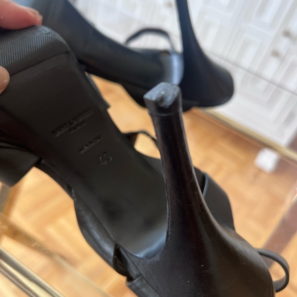 Yves Saint Laurent Black Tribute 75 Sandals - Picture 8 of 10